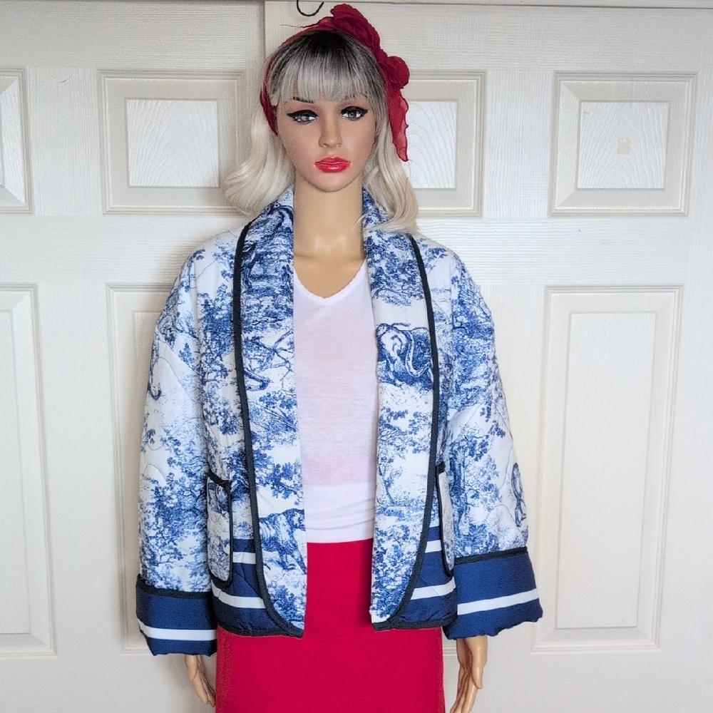 Utcoco Womens  Printed Quilted Cardigan Coat